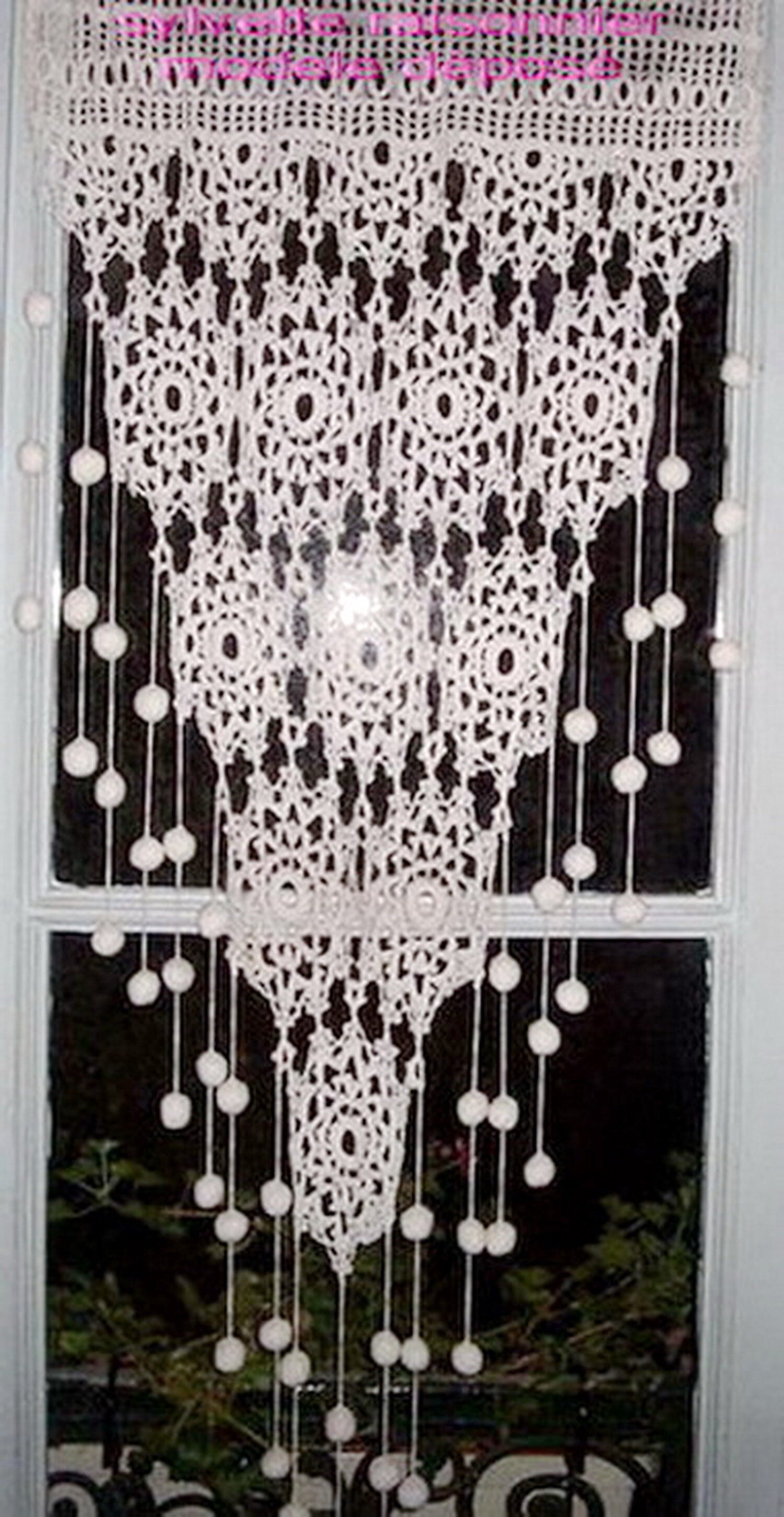 Brise Bise Rideau Crochet Fait Main Artisanat Français Création Sylvette Raisonnier Pomponettes