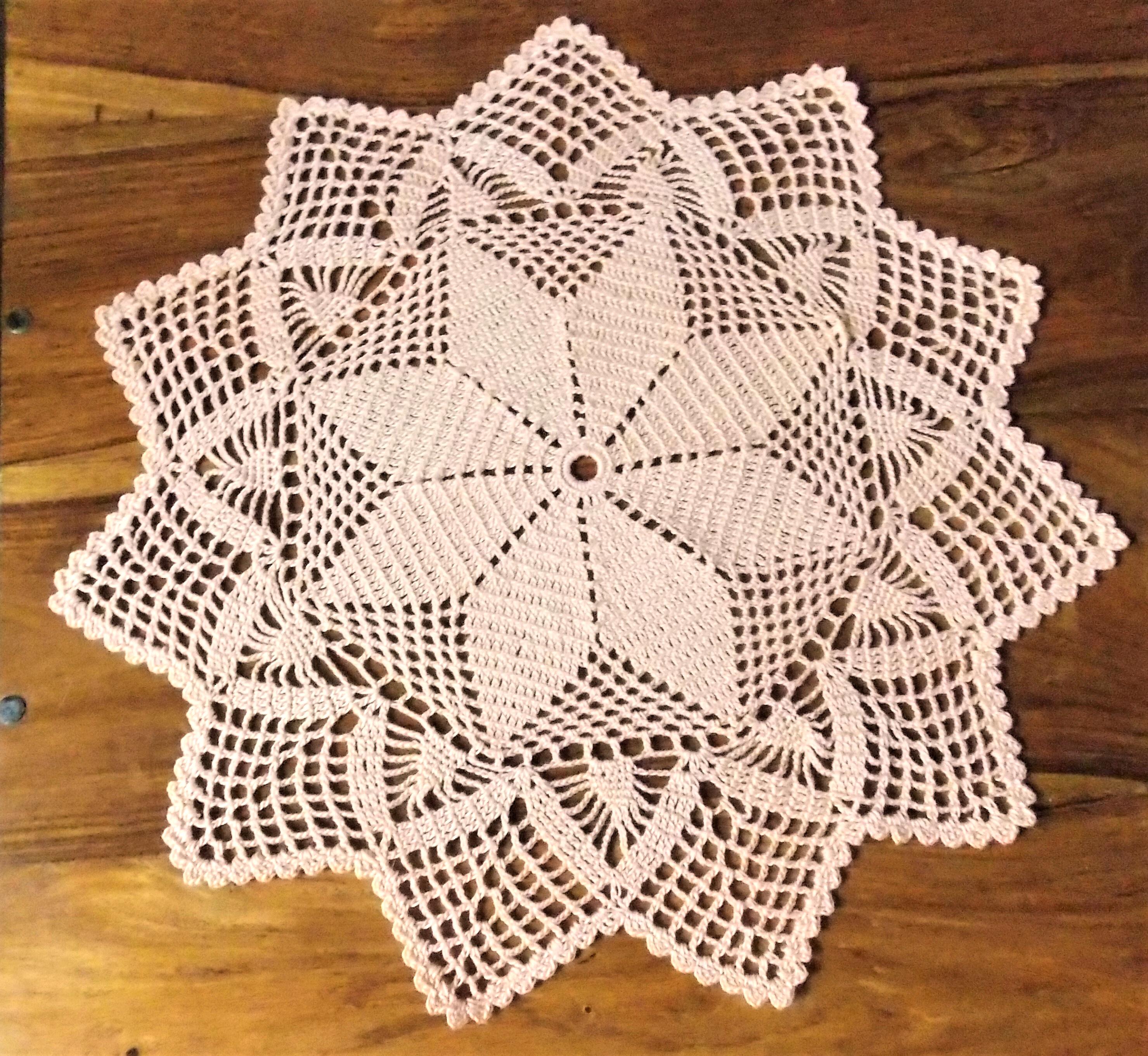 NAPPERON ROND CROCHET CREATION S RAISONNIER ARTISANAT FRANCAIS 50c LUCIE