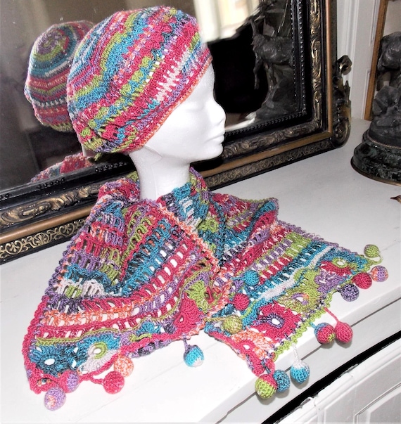 Handmade Crochet Scarf and Beret, Created by Sylvette  display picture 1