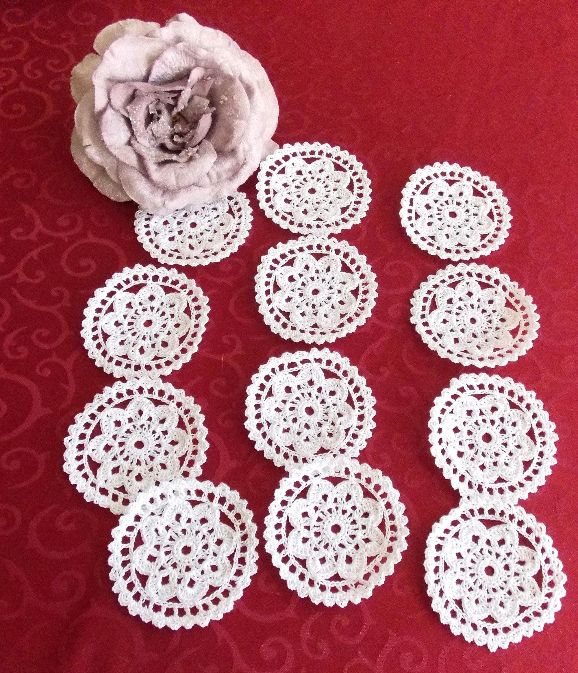 SOUS VERRE marque place bonbonniere SET assorti crochet main artisanat français jonquille - France