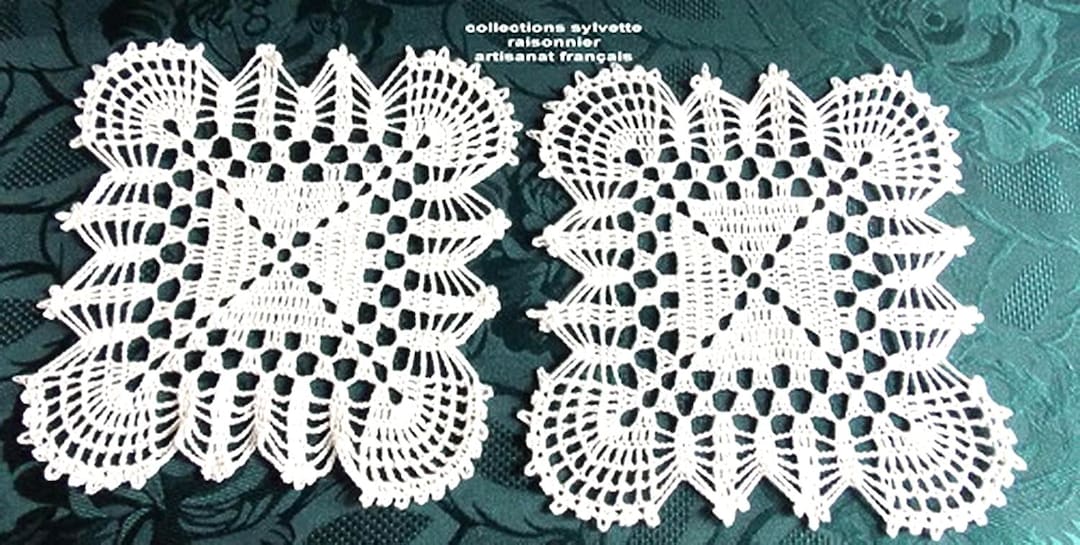 NAPPERON FAIT MAIN CROCHET LA CHOUETTE SYLVETTE RAISONNIER ARTISANAT FRANCAIS | eBay