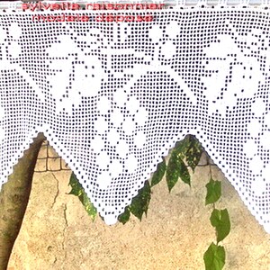Châle étole Crochet Fait Main En France - Création Sylvette Raisonnier - Mosaïque - Écru - Large