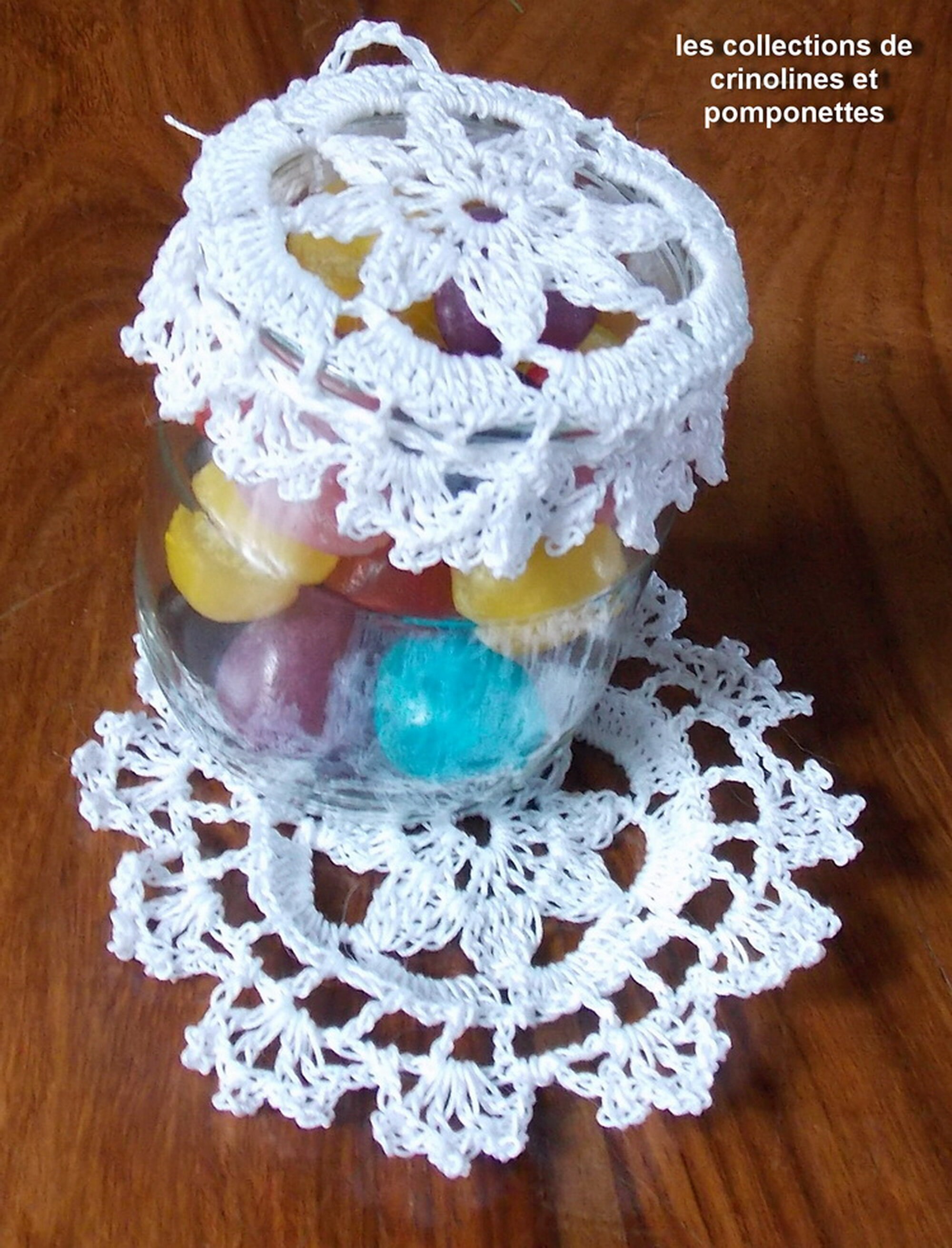 Napperons Crochet d'art Dessus de Bonbonnière Blanc Pour Tables Fêtes Par Lots 6