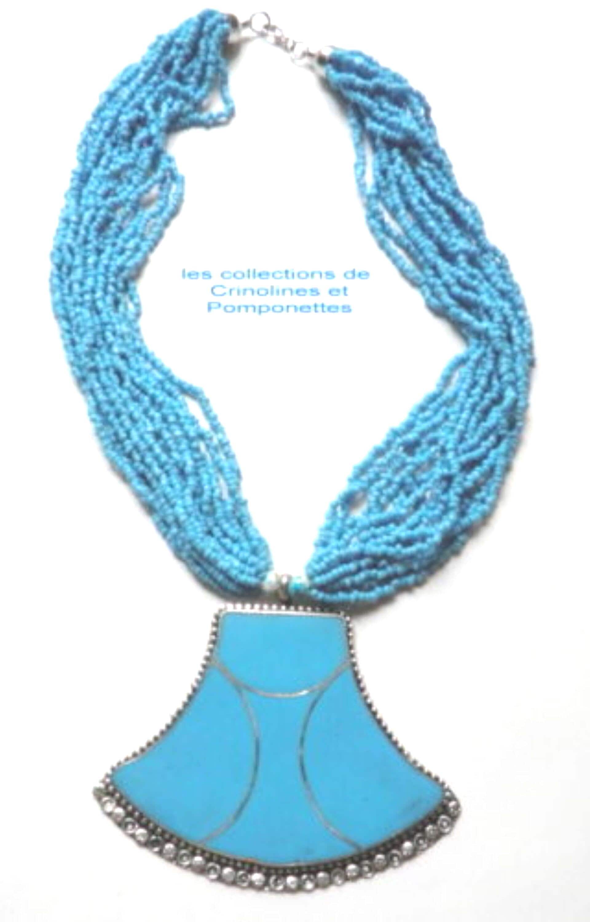 COLLIER RAS DE COU CREATION COUTURE CROCHET FAIT MAIN