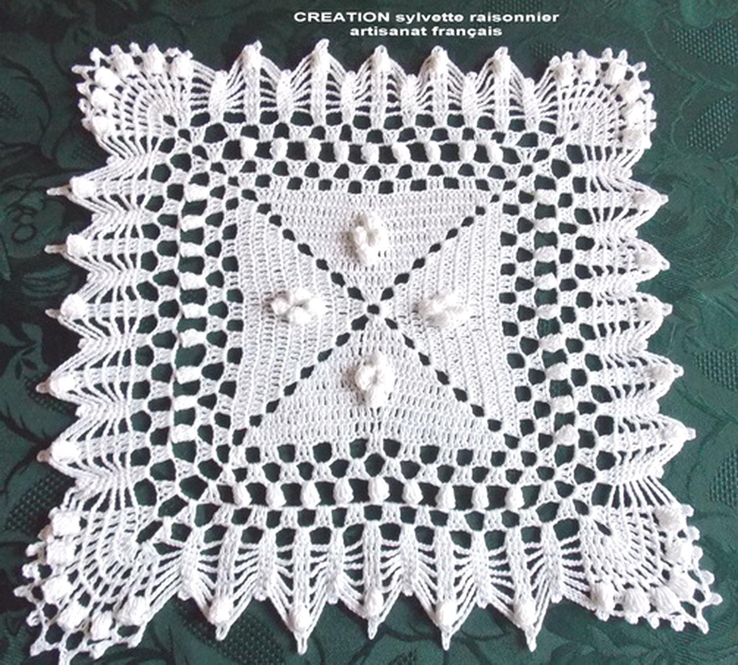 Napperon carré fat man au crochet - Etsy France