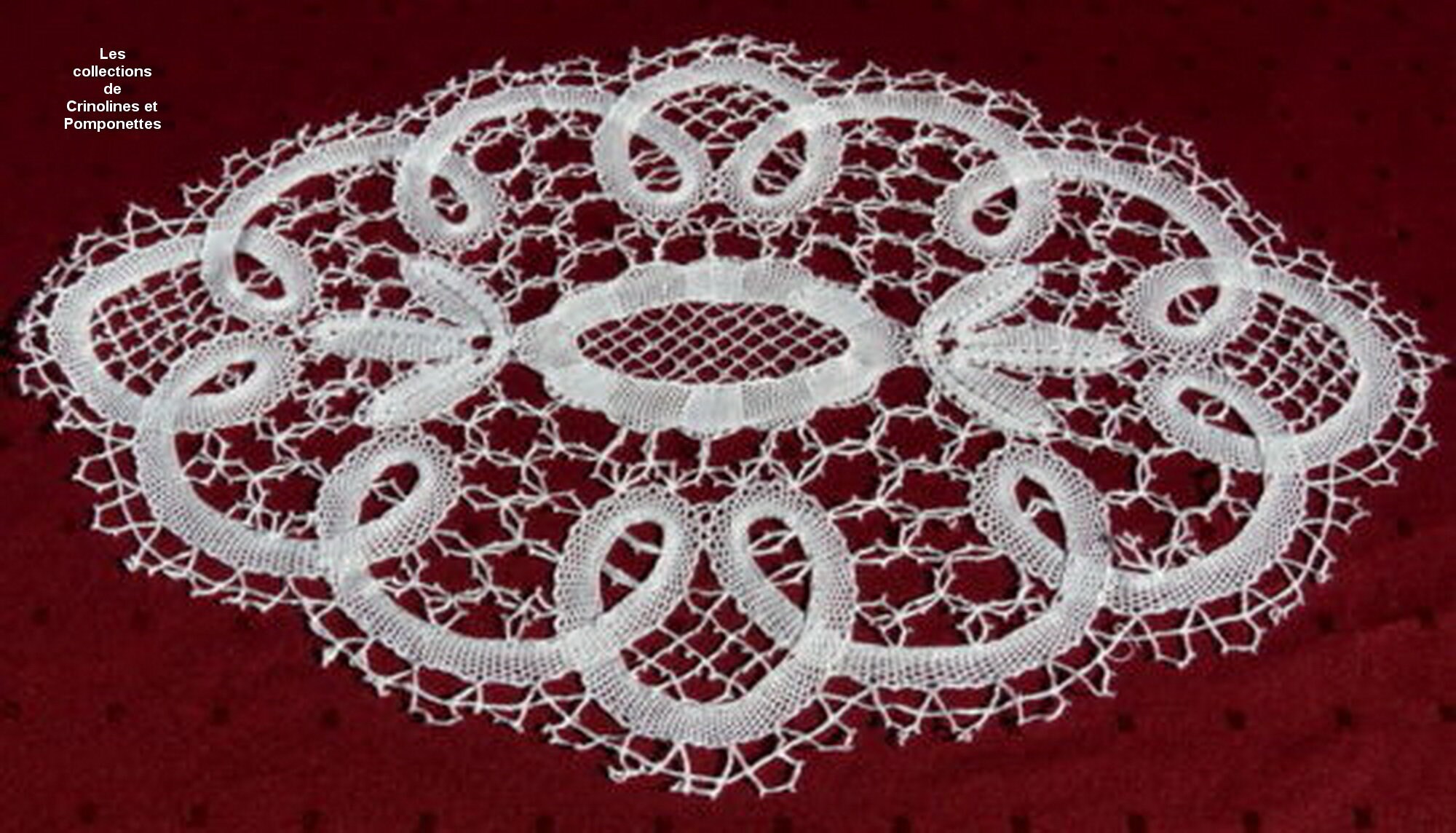 Napperon Dentelle Bruges Aux Fuseaux Ovale Blanc 26x40