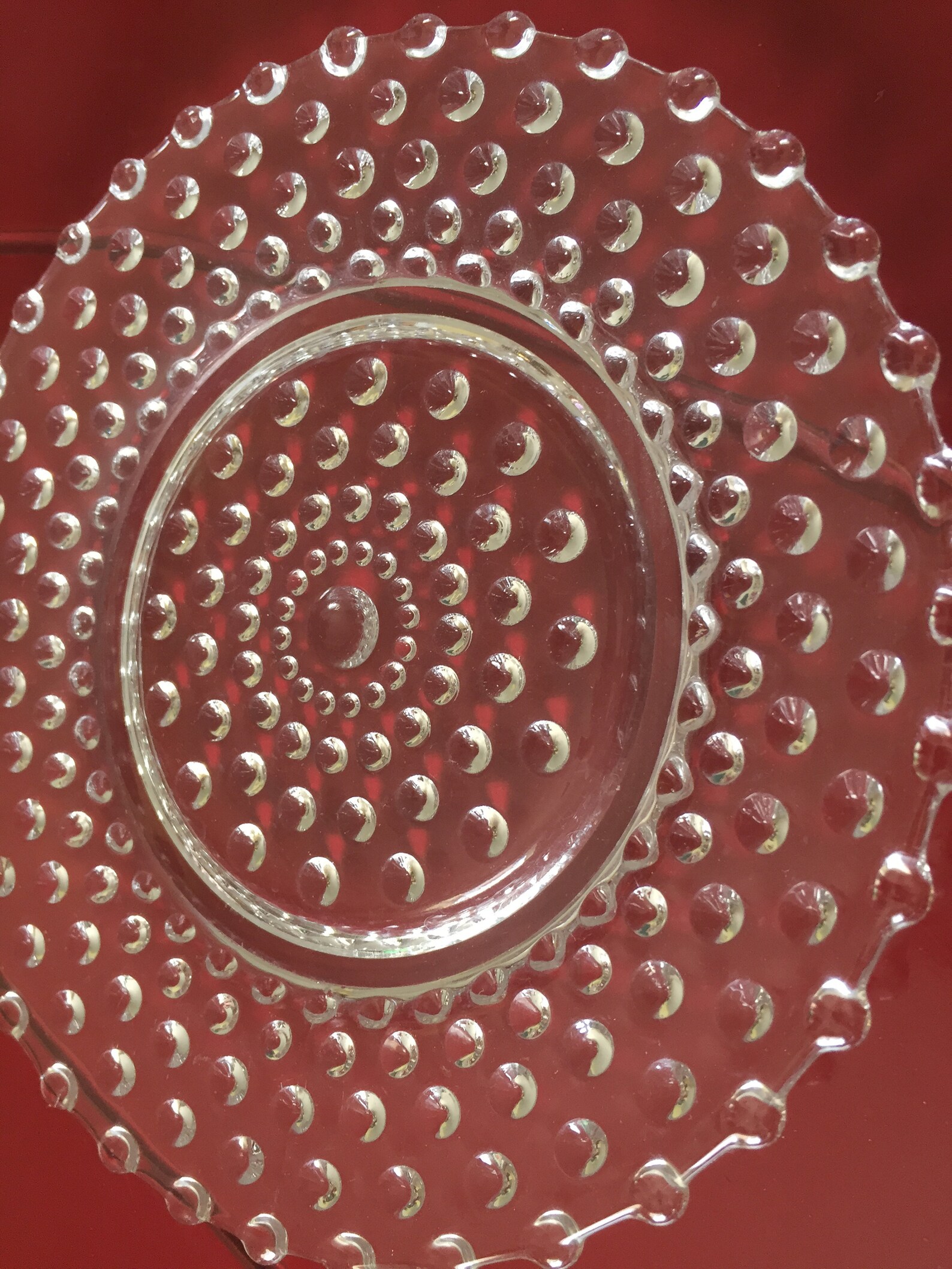 Clear Glass beaded edge plates 7 Etsy