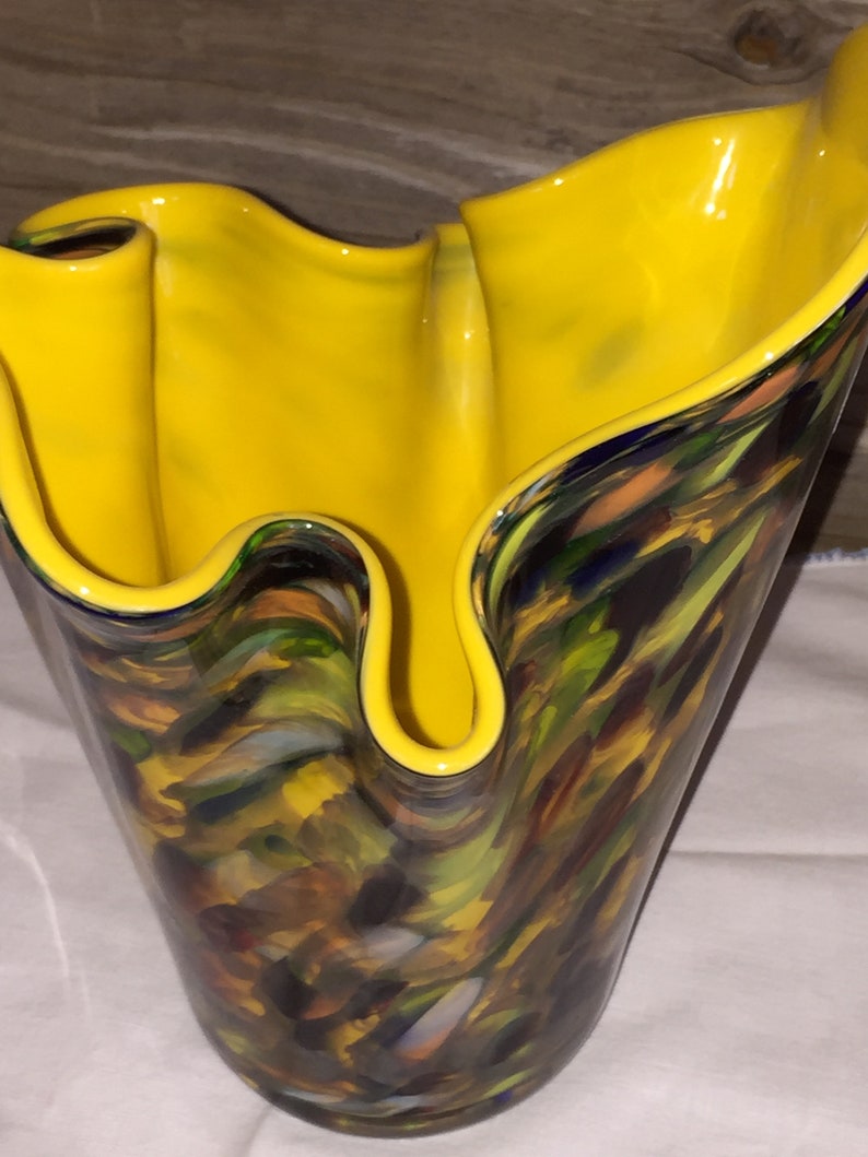 Vintage Fused Glass Vase Alicja Poland Etsy