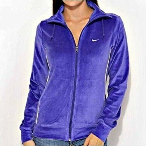 Image of Vintage Nike Women Fitted Jacket - ' Velvet Zip-Up With Pockets Mauve/Purple Cotton New Tags | Only  Available