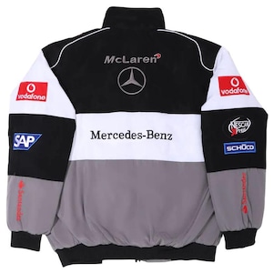 レア SAUBER MERCEDES レーシングジャケット　ロゴ刺繍 MA-1 Unisex Adult Benz Jacket Black Ebroidered Cotton Padded F 1 Racing