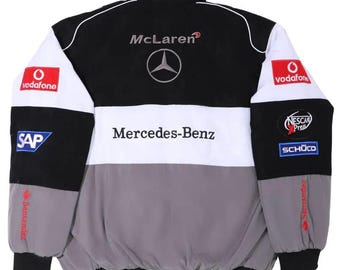 Premium Embroidered Retro Racing Winter Jacket: Vintage Motorsports Unisex Gift