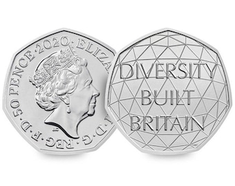 2020 Diversity Built Britain 50p Coin Uncirculated - Commemorative UK Fifty Pence - Perfect Gift for Coin Collectors & History Buffs