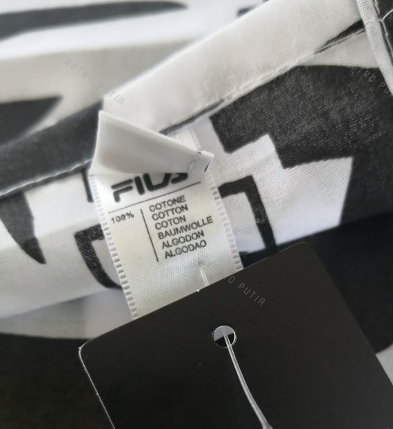 Rare Fila Vintage Bandana / Foulard - Black and W… - image 8