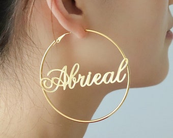 Earrings with name inside sale