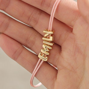 Pulsera con nombre y letra en 3D de Beceff® • Pulsera personalizada con letra en 3D y letra en 3D • Pulsera con letras doradas y letras en 3D como regalo