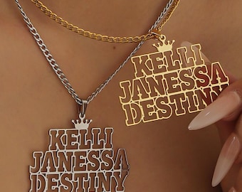 Custom Hollow Font Name Necklace: Personalized Stainless Steel Jewelry