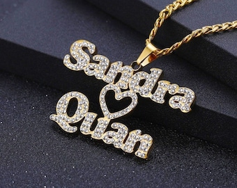 Couple Name Necklace Etsy Couple Name Necklace Etsy