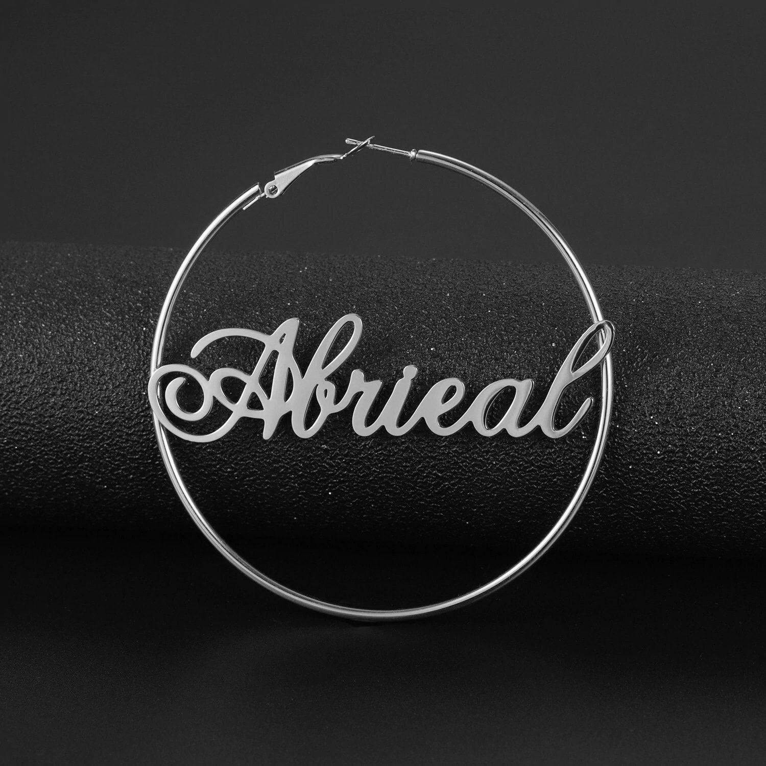 Personalized Hoop Name Earrings by Beceff® Custom 50mm 60mm Etsy