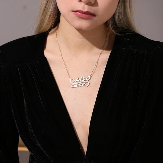 Beceff Women s Love Couple Name Necklace
