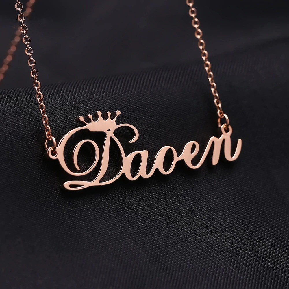 Personalized Crown Name Necklace by Beceff® Personalized - Etsy