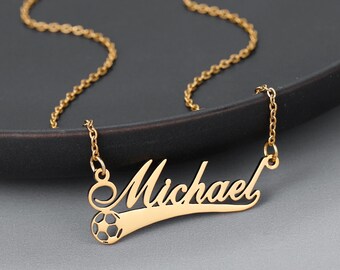 Soccer Custom Name Necklace by Beceff 