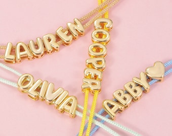 3D Letter Bracelet , Bubble Name Bracelet , Bubble Letter Bracelet , Custom Bubble Letters , Gift for Her , Bubble Letters Bracelet