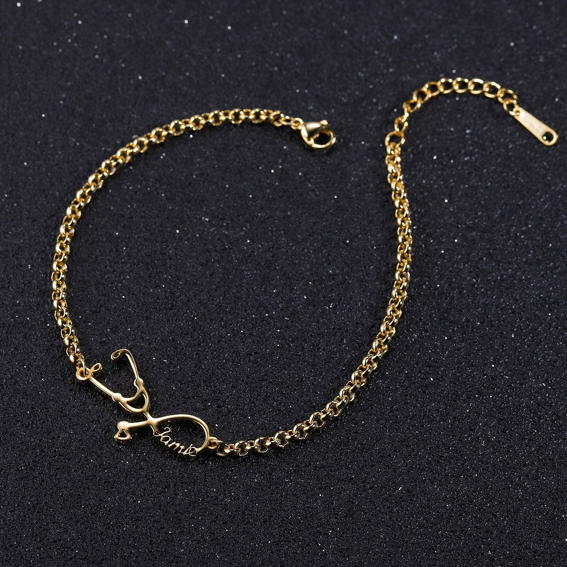 Custom Stethoscope Name Bracelet by Beceff® Single Name Etsy