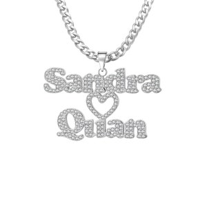 Sparkling Couple Name Necklace by Beceff® Personalized - Etsy