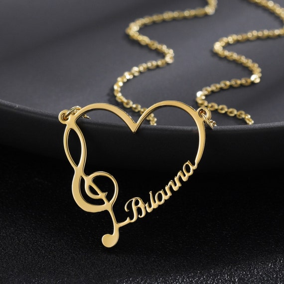 Music Note Name Necklace by Beceff 
