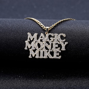 Multi line Name Necklace by Beceff® • Bling Fully Iced Out Sparkling 3 Three Names Pendant Chain for Men and Women • Hip Hop Fashion Jewelry