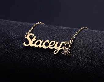 Flower Symbol Name Necklace by Beceff 