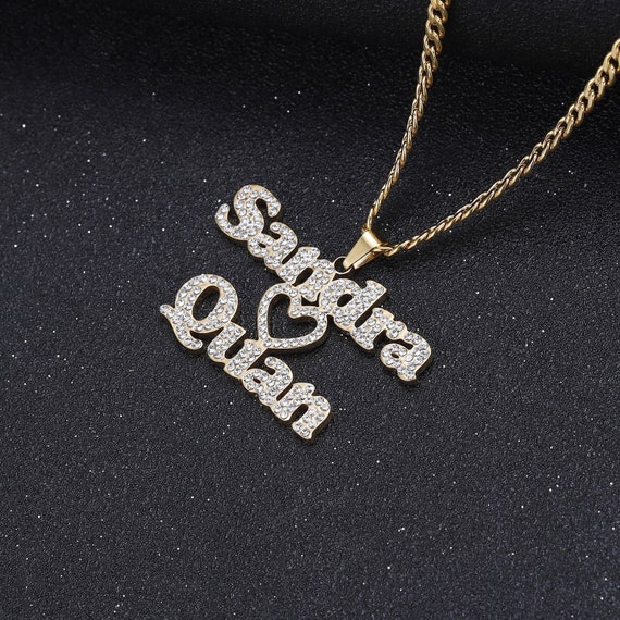 Sparkling Couple Name Necklace by 