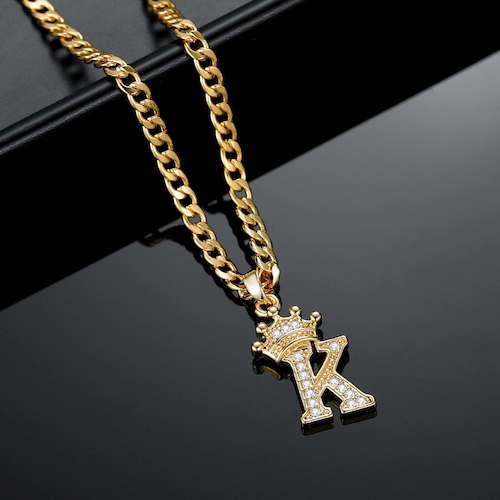 Crown Initial Letter Necklace by Beceff 