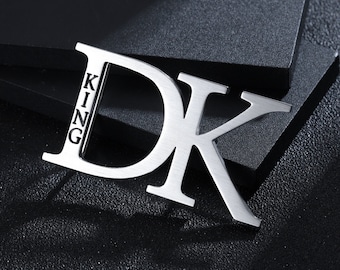 Custom Initial Belt Buckle: Engraved Stainless Steel Letter Buckle