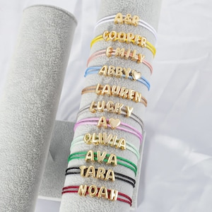 Pulsera con letras en 3D, pulsera con nombre de burbuja, pulsera con letras de burbuja, letras de burbuja personalizadas, regalo para ella, pulsera con letras de burbuja