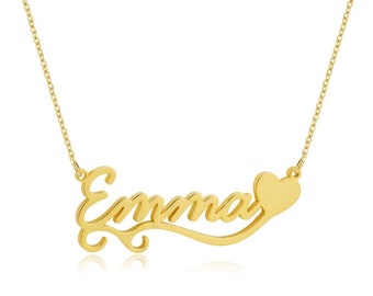 Name Necklace by Beceff® Floral Heart 