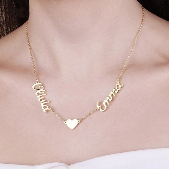 Couple Name Heart Necklace by Beceff 