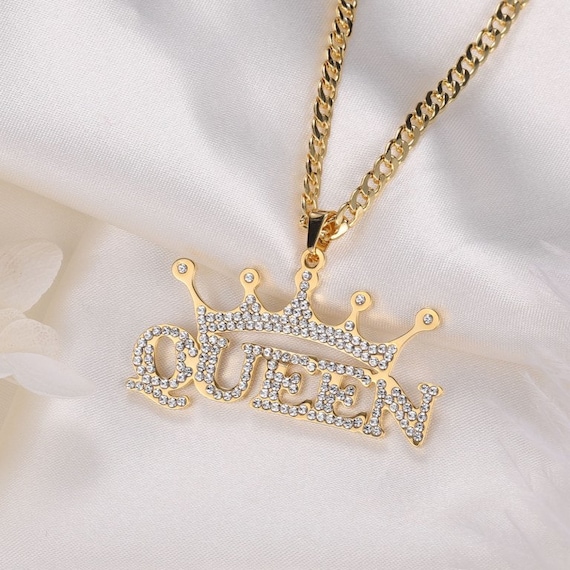 Crystal Crown Name Necklace by Beceff 