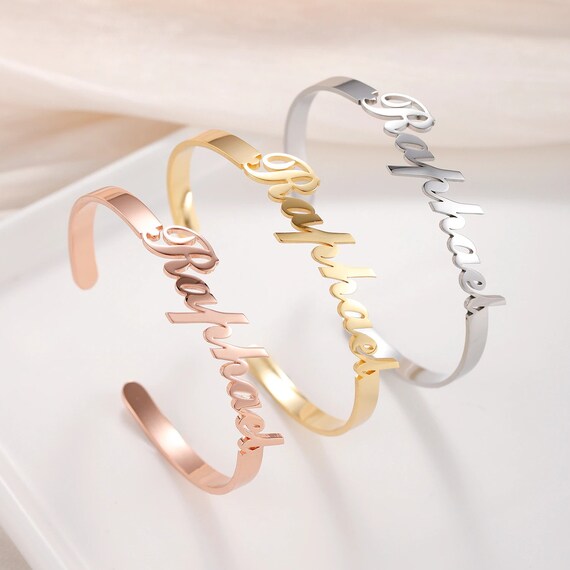 Gold bangle with name best sale