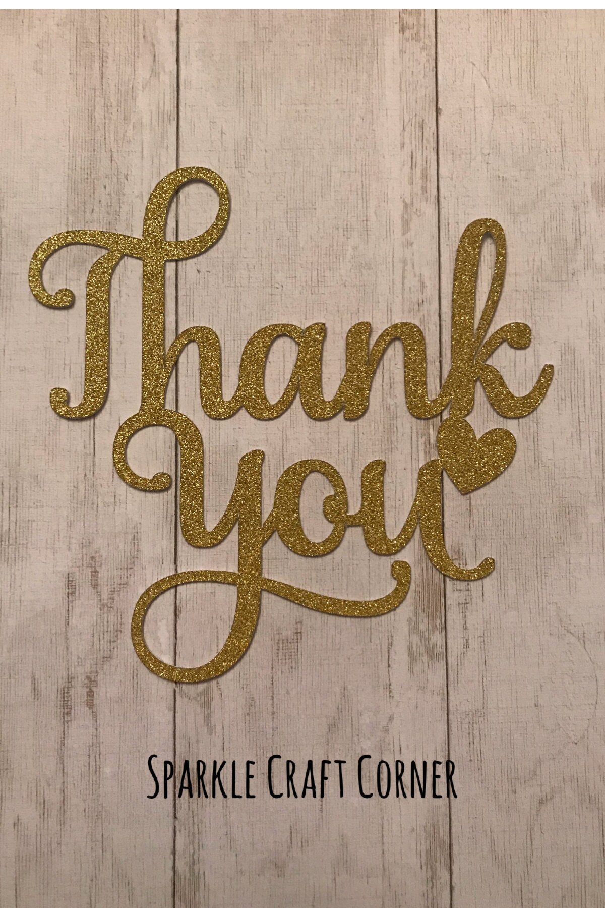 Thank You Glitter Cake Topper Etsy
