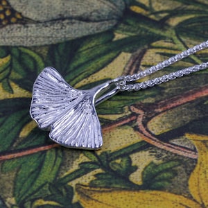 Silver Ginko Leaf Necklace - UK