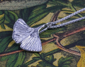 Silver Ginko Leaf Necklace - UK