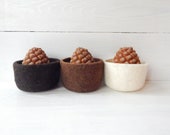 Felted woolen planter mini cozy vase Small organic storage basket Minimalist hygge natural home nordic decor Felt boiled wool plant bowl art