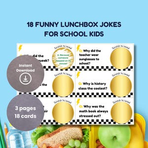 Printable Scratch-Off Lunch Box Jokes | Lunchbox Notes for Kids | Scratch Card Jokes | School Lunchbox Love Notes | 18 printable jokes