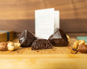 Vegan Walnut Fudge Chocolate Truffles - 4 Piece Healthy Vegan Gift Box - A gift of Dairy Free Walnut Fudge Chocolate