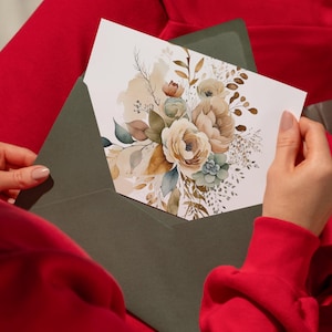 Watercolor Boho Flowers / Rose Bouquet / Floral Frames / Flower Leaves / Wedding Invitation / PNG Images / Transparent / Commercial Use
