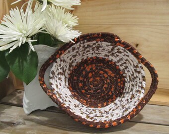 Fabric, basket, bowl fall, Thanksgiving, coiled clothesline, decorative