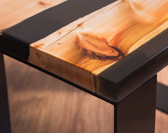Live edge wood slab coffee table Epoxy resin river desk Rustic table Wood coffee table Tree stump Burl end base Accent log cabin furniture