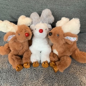 Handmade OOAK Reindeer plushies