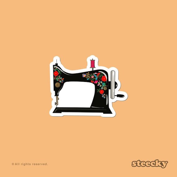 Sewing Machine Sticker Waterproof Vinyl Laptop Car Bottle Etsy Download sewing machine images and photos. sewing machine sticker waterproof vinyl laptop car bottle hydro retro fashion present art derby stickers cartoon cute flowers black 380